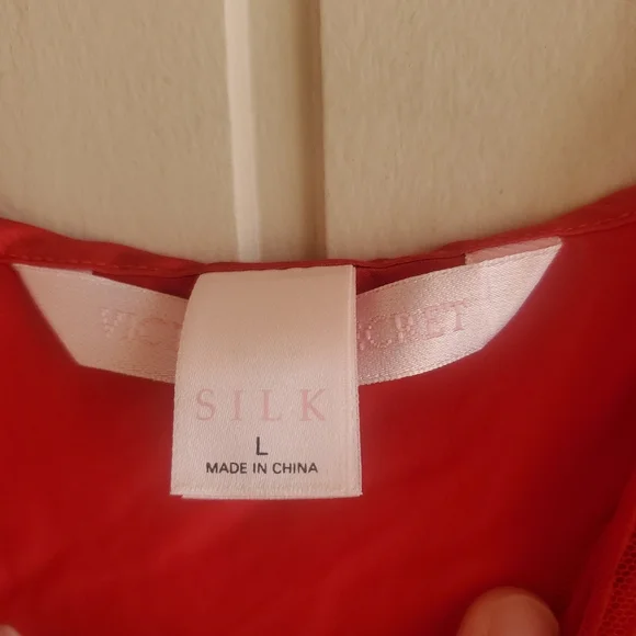 VTG Victoria's Secret LingerieLarge 100% Silk Red Babydoll Slip Dress …